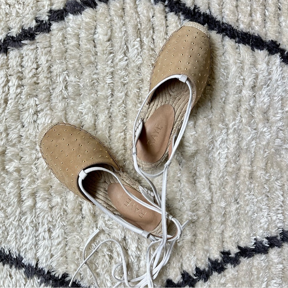 Brand new RAYE studded suede espadrilles